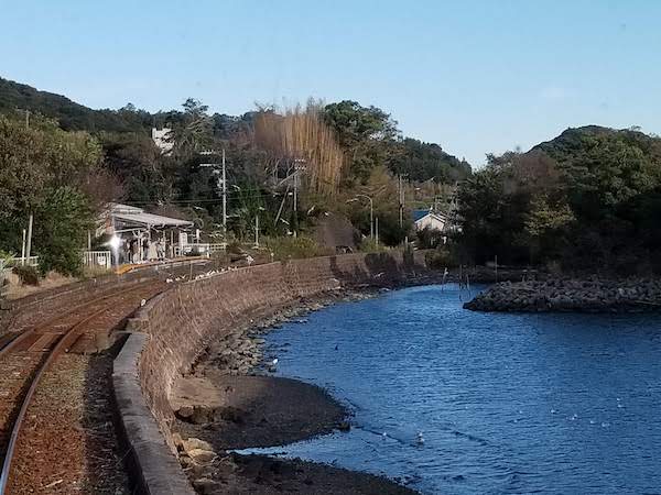 浜名湖佐久米駅とカモメ